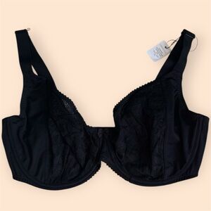 NWT Understance Black Lace Underwire Bra with Adjustable Straps sz 38I